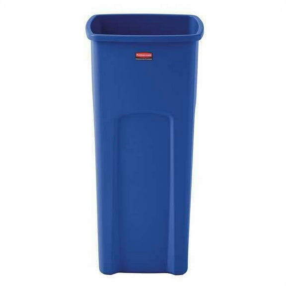 1Pack Rubbermaid FG356973BLUE 23 gal Square Plastic Recycling Bin, Blue