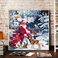thumbnail image 4 of Kit de pintura de diamante Wdftyju 5D Papá Noel y animales Taladro redondo completo, 4 of 9
