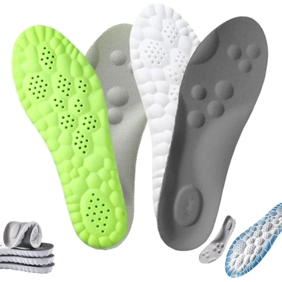 Footstr Insoles, Breathable Soft Foam Shoe Insole, 4d Cloud Technology Sweat-Absorbentsports Insole with Arch Support, Men Orthopedic Shock Absorption Insoles