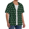 thumbnail image 2 of Daiia Green Buffalo Plaid Merry Christmas Men's Linen Shirts Short Sleeve Casual Shirts Button Down Shirt for Men Beach Summer Wedding Shirt-3X-Large, 2 of 6