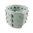 thumbnail image 2 of Gray Leather 3 Row Cone Spiked Wristband, 2 of 4