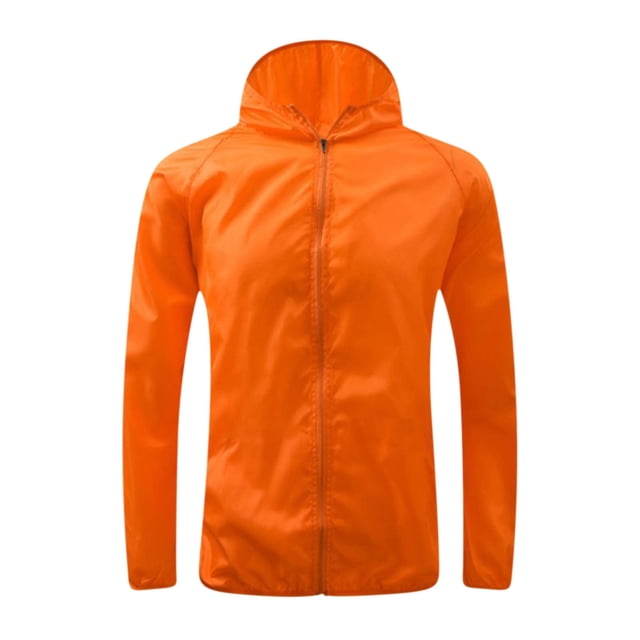 Chaqueta impermeable PRINxy para mujer, impermeable, transpirable, cortavientos, larga, ligera, con capucha, parka impermeable para mujer, chaqueta para exteriores, color naranja, talla XL