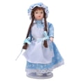 thumbnail image 2 of Muñeca De Casa De Muñecas, Niña Multiusos De Cerámica En Azul Con Capucha Y Trenzas, Figuras De Niña De Casa De Muñecas, Hermosas E Interesantes Con Soporte Para Casa De, 2 of 7