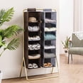 thumbnail image 3 of Hanging Closet Organizer  6-Shelf Closet Hanging Storage Shelves  Brown, 3 of 6