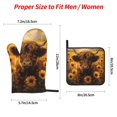 thumbnail image 2 of Cauagu Cute Cow Sunflower Field Print Oven Mitts and Pot Holders 4 pcs Set,Extra Thicken Long Kitchen Oven Glove Potholders BBQ Gloves-Oven Mitts and Pot Holders(11 Inch), 2 of 6