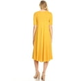 thumbnail image 5 of MOA COLLECTION Women's Solid Casual Comfy Short Sleeve Jersey Knit A-Line Midi Dress, 5 of 6