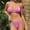 Hot Pink, variant on hoksml Trendy Swimsuits for Women,Women's Bikini Set Swimsuit Solid Print Filled Bra Swimsuit Beach Wear
