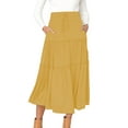 thumbnail image 2 of MOSHU High Waist Midi Skirt for Women A-Line Pleated Skirts with Pockets Flowy Dresses, 2 of 7