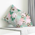 thumbnail image 3 of Spring Floral Checkered Pillow Covers 24x24 Inch Decorative Throw Pillow Cover, Turquoise Pink Buffalo Plaid Sofa Pillowcases Accent Cushion Case Home Decor Bedroom Living Room, 3 of 6
