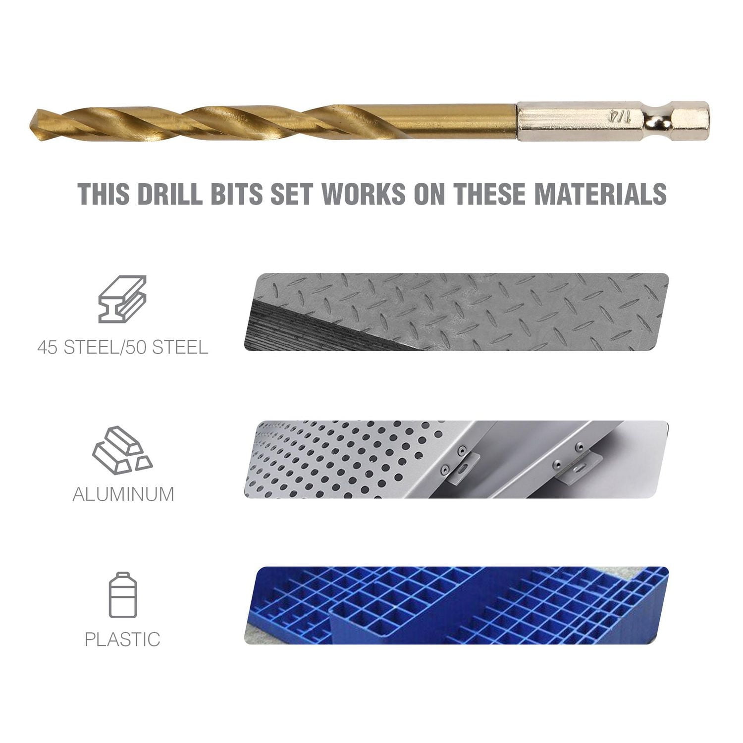 WorkPro Drill And Bit Set - 11 Piece, CR-V steel