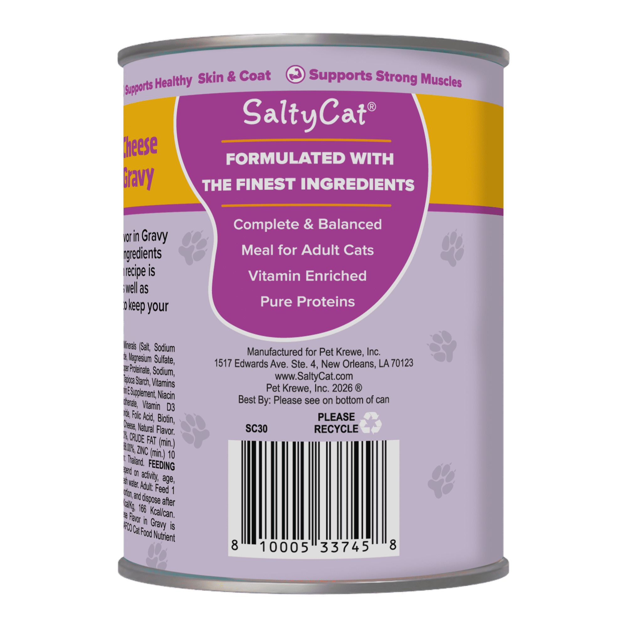 (6 pack) Salty Cat Turkey and Cheese Flavor in Gravy 13 oz
