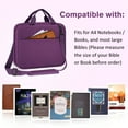 thumbnail image 6 of FINPAC Extra Large Bible Cover, Carrying Book Case Church Bag Bible Protective with Detachable Shoulder Strap & Zippered Pocket, Gift for Men Women, Purple, 6 of 8