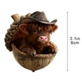 thumbnail image 2 of DAMAI 2026 Highland Cow Acorn Ornaments, 2D Acrylic Farm Hibernating Animal Christmas Tree Decorations, Cozy Highland Cattle Rustic Holiday Home Decor for Farmhouse, Xmas Gift Fillers, 2 of 6