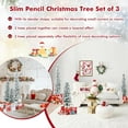 thumbnail image 3 of Demi Bonn Set of 3 Green+Silver Potted Artificial Christmas Trees - Snow-Flocked Tips, Flame-Retardant PVC, 3 of 7
