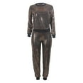 thumbnail image 4 of ZAZYULZ Two Piece Sets for Women Womens Casual Chic Sequin Glitter Sexy 2 Piece Outfits Top And Pant Suit Two Piece Pants Set(Brown,Xl), 4 of 4