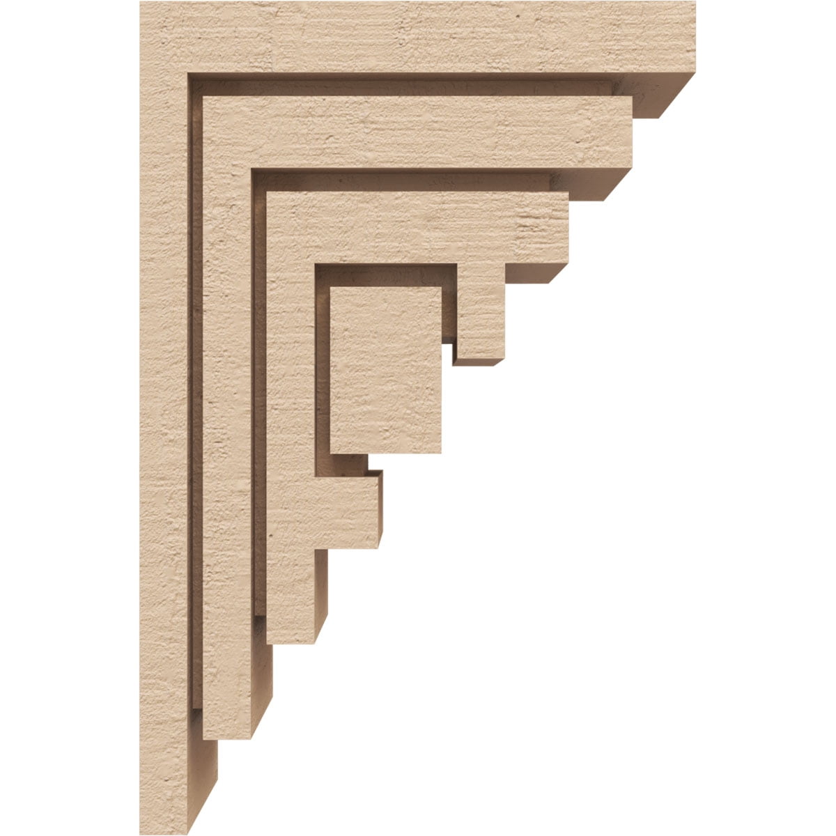 3"W x 6"D x 9"H Classic Landon Rough Cedar Woodgrain TimberThane Corbel, Primed Tan