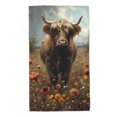 thumbnail image 1 of Fotbe Grassland Sunflower Cow Toalla Premium con Patrón, Toalla de Microfibra de Secado Rápido, Ligera y Altamente Absorbente (27.5x16in), Ideal para Uso Diario, 1 of 6