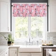 thumbnail image 3 of Merry Christmas Kitchen Curtains and Valances Set, Pink Scarf Snowman Snowflake Rod Pocket Window Valance 18 Inch Window Curtain Panels for Living Room Bedroom Laundry, 27.5x24in, 3 Pieces, 3 of 7