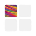 thumbnail image 2 of Kll Square Drink Coasters Set Of 4,Pu Leather Absorbent Coasters Set Decorative Coffee Cup Coasters Housewarming Gift For Home Decor-Lines Multicolored Rainbow, 2 of 9