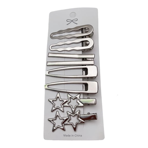 Cute Barrettes Silver Hairpins For Girls Teens Hair Styling Edgy Duckbill Clip Design For Thin Hair