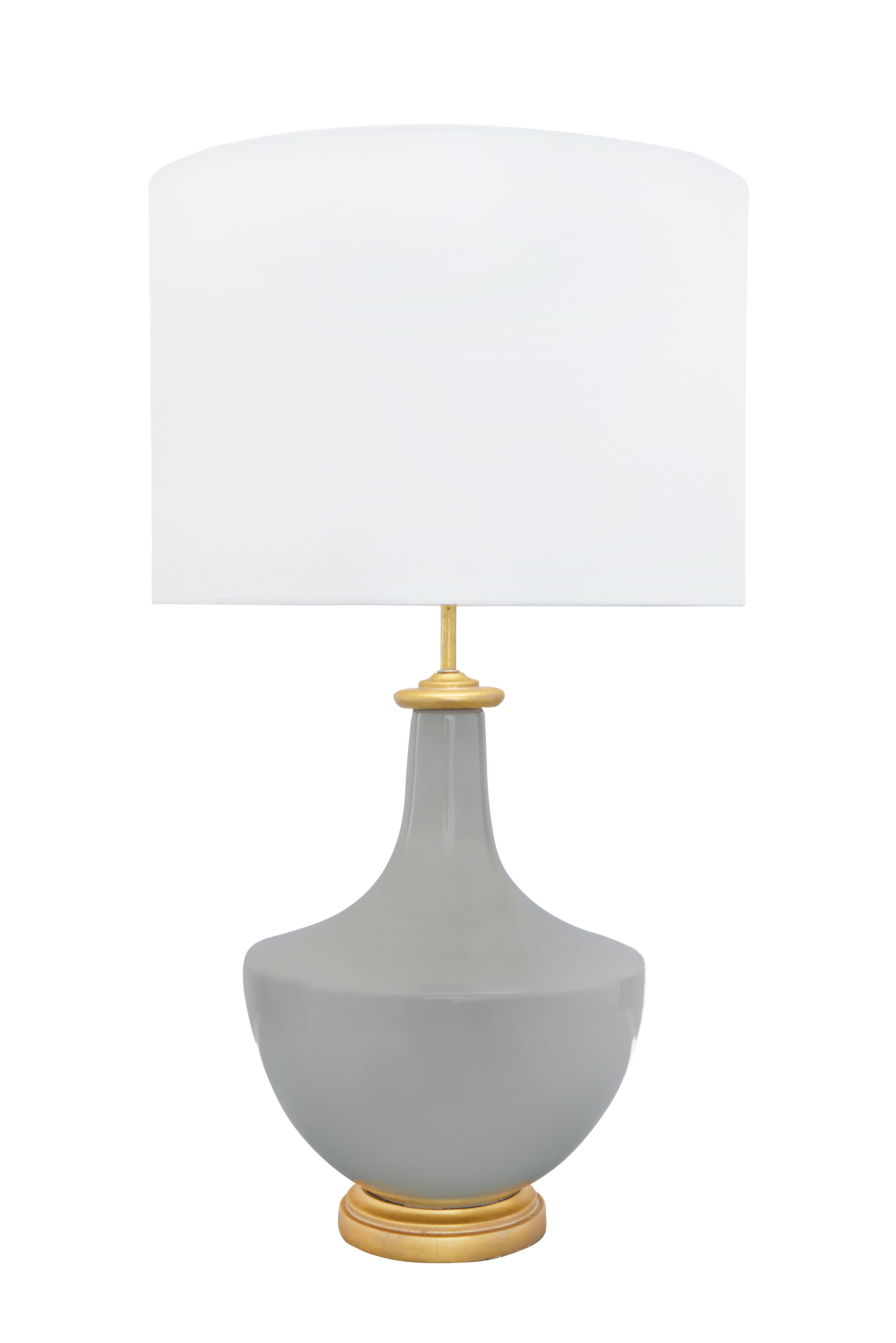 grey and cream table lamp