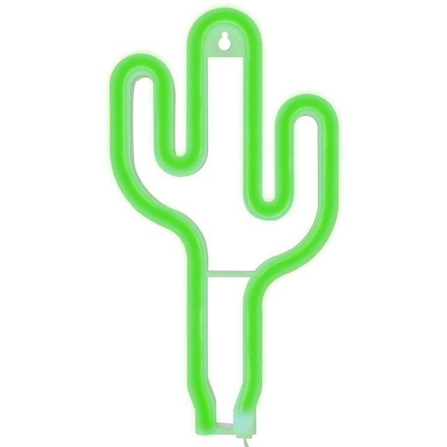 LED green cactus neon sign wall decoration suitable for family room party WD.WDQZL Hogar