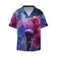 thumbnail image 4 of Uemuo Color Explosion Makeup Brush Pattern Cotton Linen Short Sleeve Shirts,Casual Lightweight Button Down Shirts,Vacation Beach Summer Tops-X-Large, 4 of 7