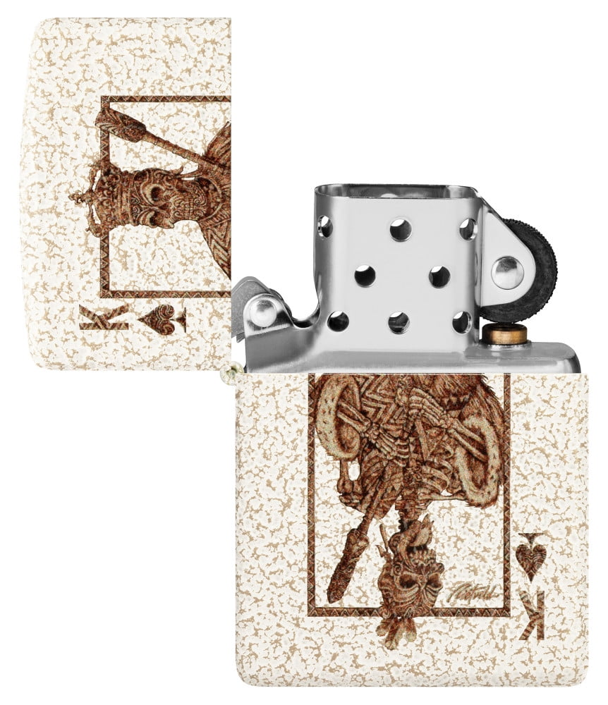 Zippo Rick Rietveld Ace Skull Design Mercury Glass Pocket Lighter