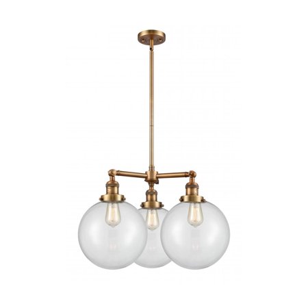 

Brushed Brass Tone Chandeliers 24 Wide Steel/Cast Brass/Glass Medium Base LED 3 Light Fixture