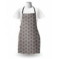 thumbnail image 3 of Floral Apron, Modest Tones Minimalistic Style Pointy Petals Abstract Flower Illustration, Unisex Kitchen Bib with Adjustable Neck for Cooking Gardening, Adult Size, Pale Taupe and Grey, by Ambesonne, 3 of 4