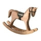 thumbnail image 3 of Caballo mecedor de madera vintage, figura coleccionable. marrón claro negro, 3 of 9
