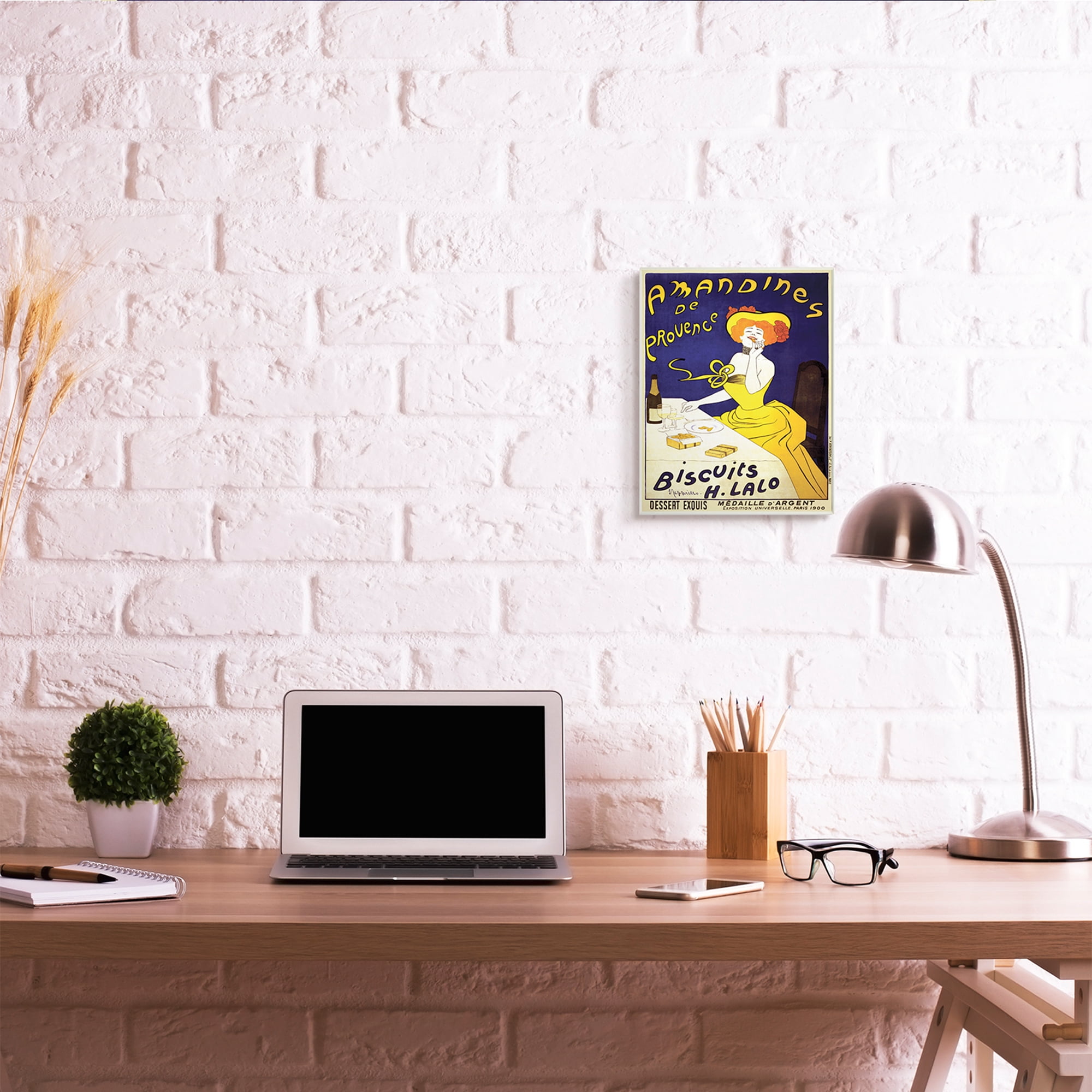 Stupell Industries Vintage Parisian Amandine's Biscuits European Advertisement Food & Beverage Painting Unframed Art Print Wall Art, 10 x 15
