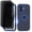 Blue/Dark Blue, variant on Hotpom Phone Case for iPhone 16 Heavy Duty Shockproof Dustproof Case with Privacy Screen Protector tempered glass, Purple/ White