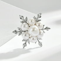 Freshwater Pearl Snowflake Brooch Ladies Dress Pin Jewelry Gift Collar Buckle