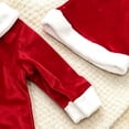 thumbnail image 5 of WUANDIXFA Baby Boy Christmas Clothes Velvet Santa Romper Set with Hat & Mittens Long Sleeve Zipper Jumpsuit,Red,1-3 Months, 5 of 9