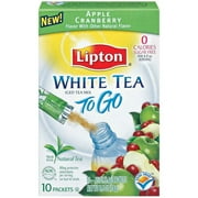 Lipton Beverage: White Tea to Go Apple Cranberry Sugar Free 10 Ct Iced Tea Mix, .5 oz