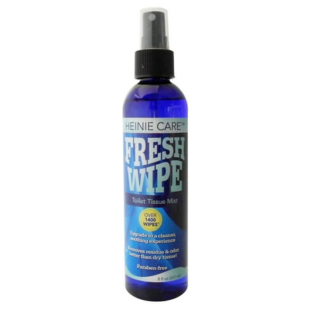 Fresh Wipe Toilet Tissue Spray- Instantly turn your toilet paper into a wipe. Don't clog toilets. 1400 sprays per