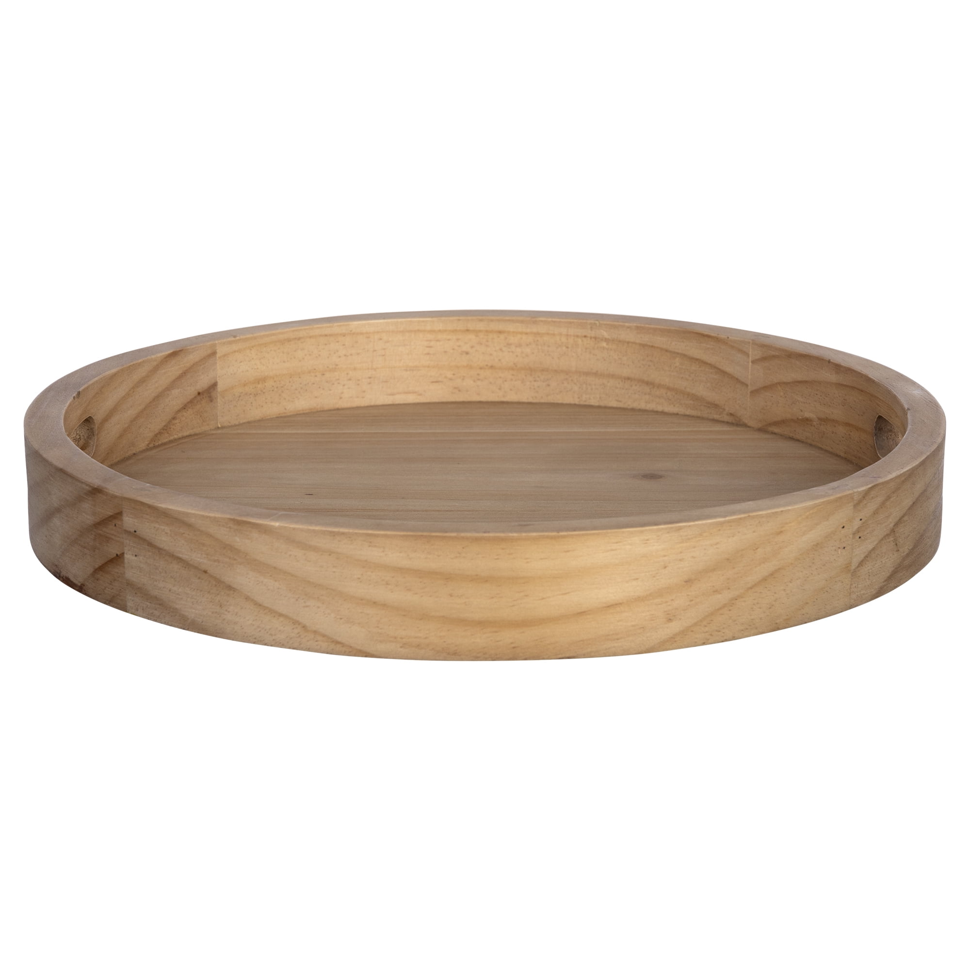 Stratton Home Decor Boho Round Natural, Round Wooden Tray With Handles Uk