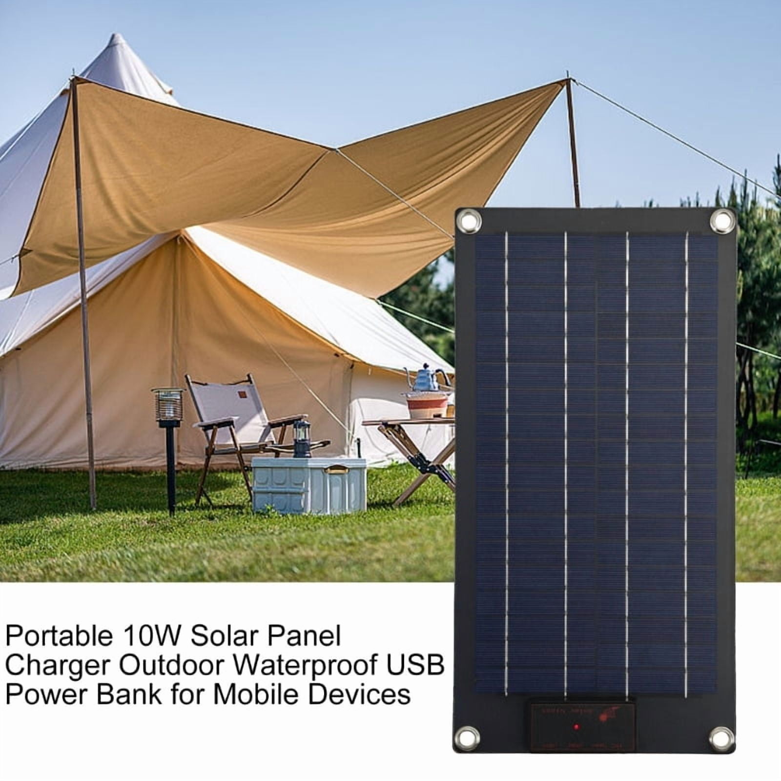 Multi Use 10W Solar Charging Panel with USB Connectivity Solar Charging Pad for Camping and Travel Solar Charger