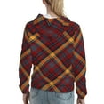 thumbnail image 7 of Lsque Buffalo Check Plaid Pattern Casual Women's Hoodie,Hooded Sweatshirt with Kangaroo Pocket,Pullover Hoodie with Eye-catching Drawstrings-XX-Large, 7 of 7