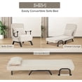 thumbnail image 6 of Convertible Sofa Bed Sleeper Chair,Single Person Chaise Lounge Couch with Pillow,Upholstered Lazy Bed with 6 Angles Adjustable Backrest,Folding Sofa Arm Chair for Apartment/Office/ (Beige), 6 of 6
