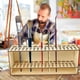 thumbnail image 2 of Paint Brush Stand Wooden Painting Brush Stand Desk Organizer Shelf Makeup Brush Shelf Painting Suppl, 2 of 5
