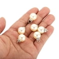 thumbnail image 4 of Unique Bargains Pendentifs Perles Factices 14 mm, Lot de 100 Perles Rondes Imitation Perle avec Strass, Beige Argenté, 4 of 6