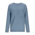 thumbnail image 4 of Zedker Sweaters for Women Winter Clothes Casual Lightweight Long Sleeve Crew Neck Solid Basic Sweater Tops 2025 Pullover Top for Fall Winter,Plus Blue XL, 4 of 6
