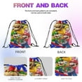 thumbnail image 2 of 12 Pcs Cartoon Print Drawstring Backpack, Lightweight Sports Sackpack for Daily Use, Travel, and Birthday Party Decorations 27x34cm, 2 of 5