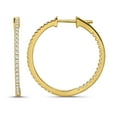 thumbnail image 3 of ARAIYA JEWELRY 10K Yellow Gold Inside and Outside Diamond Hoop Earrings for Women (1/2 Cttw, I-J Color, I2 Clarity), 3 of 8