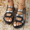 thumbnail image 6 of Comfortable Sandals for Women Flat Heel Open Toe Summer Daily Shoes Fashion Casual Versatile Hollow Color Matching Spring Summer Flat Bottom Roman Beach Sandals, 6 of 7
