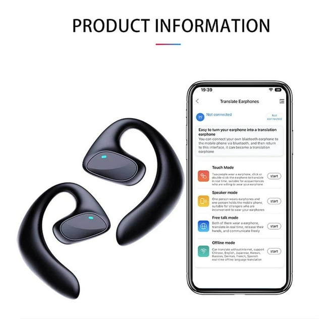 CNKOO M8 Translator Earbuds 144 Languages Real Time Translator Earphones Smart Voice Translator Earbuds Wireless Translator Headphones