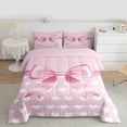thumbnail image 2 of jejeloiu Kawaii Bowknot Hearts Twin Comforter Sets,Girls Cute Bowtie Bedding Set For Girls Women Reversible 2-Piece, 2 of 8