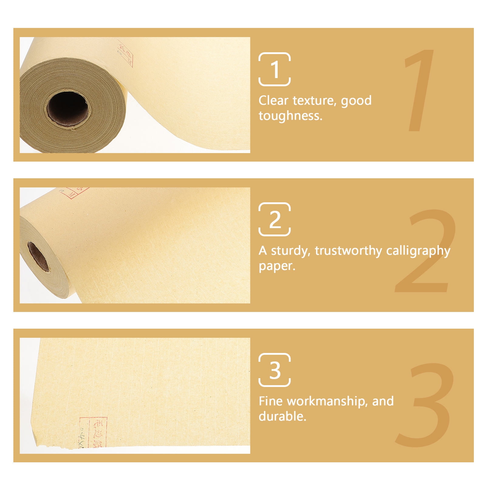 YOSADIER Beige Thickened Xuan Paper for Chinese , Brush Painting, Writing Practice and Art Projects